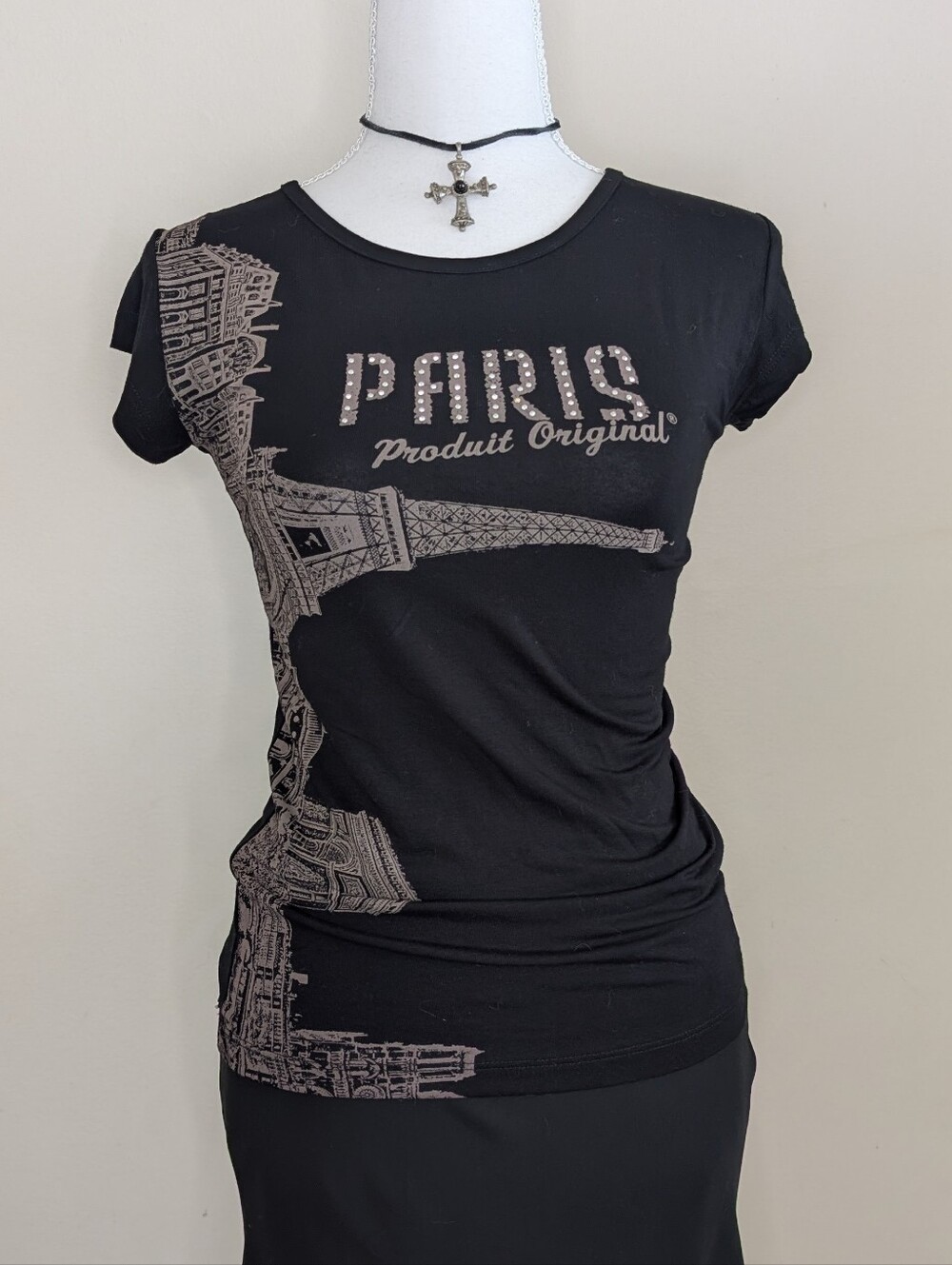 Paris Eiffel Graphic Short Sleeve Tee - Black